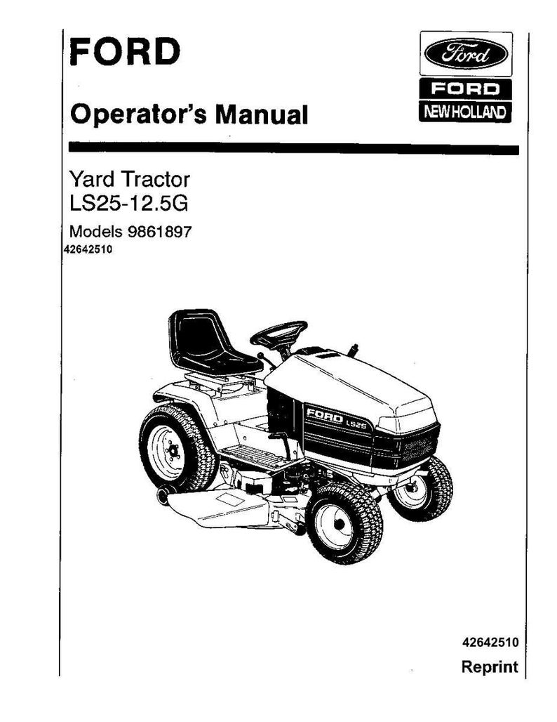 Ford LS25-12.5G Yard Tractor Operator Owners Operation Manual | Instant PDF Download image 3