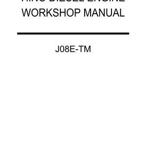 Hino J08E-TM Diesel Engine Service Repair Workshop Manual | Instant PDF Download image 2