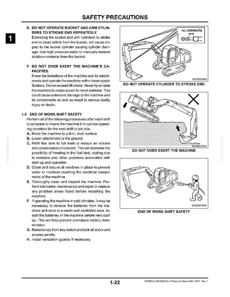 Kobelco Sk290(Lc)-Vi, Sk330(LC)-VI Hydraulic Excavator Operator Owners Operation Manual | Instant PDF Download image 5