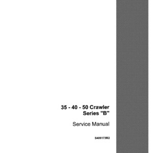 May include: A service manual for the 35-40-50 Crawler Series "B". The cover is white with black text and a gray patterned border. The Case logo is in the bottom right corner. The text "Reprinted" is in a box.