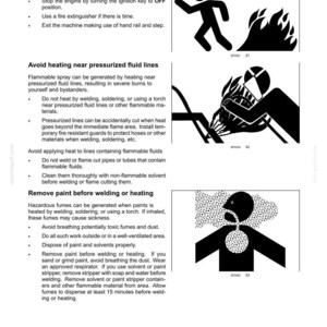 Puede incluir: Una p&aacute;gina de informaci&oacute;n de seguridad titulada 2-SAFETY INFORMATION que contiene instrucciones de texto para la evacuaci&oacute;n en caso de incendio, evitar el calor cerca de l&iacute;neas de fluido a presi&oacute;n y eliminar pintura.