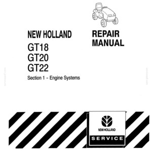 New Holland Gt18, GT20, GT22 Garden Tractor Service Repair Workshop Manual | Instant PDF Download image 3