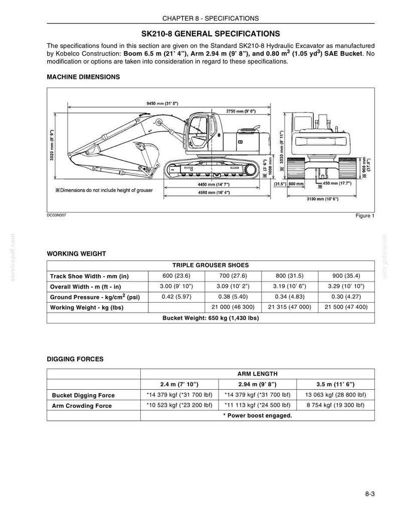 Kobelco SK210-8 Tier 3 Crawler Excavator Operator Owners Operation Manual | Instant PDF Download image 7