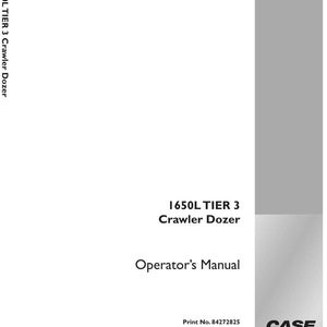 May include: A white Operator's Manual for the 1650L TIER 3 Crawler Dozer. The cover includes the model name, manual title, print number, and the CASE CONSTRUCTION logo. The manual is printed in English.