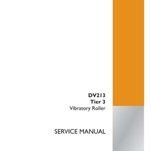 May include: A white service manual with orange accents. The text reads "DV213 Tier 3 Vibratory Roller SERVICE MANUAL." The Case Construction logo is in the bottom right corner. Part number 47703722 is visible.