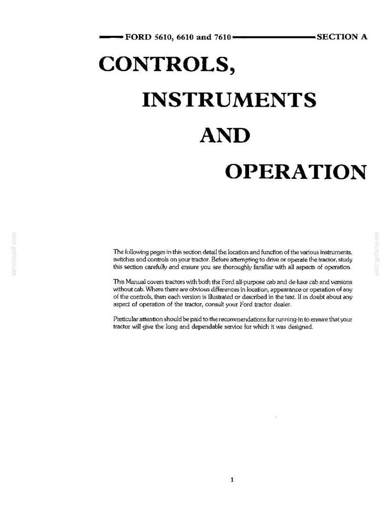 Manual de operación y mantenimiento del tractor New Holland 5610s, 6610s, 7610S II / Descarga instantánea en PDF imagen 4