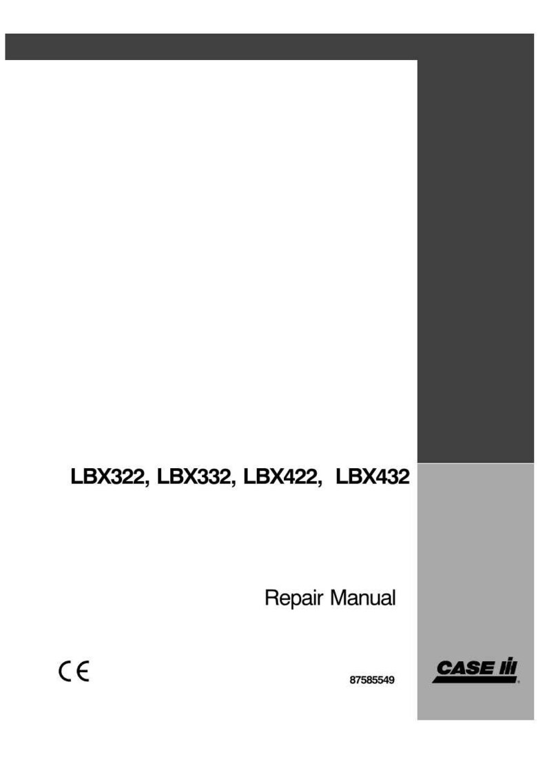 May include: A repair manual for LBX322, LBX332, LBX422, and LBX432 models. The cover is white with a dark gray border at the top and a vertical gray stripe on the right side. The Case IH logo is visible.