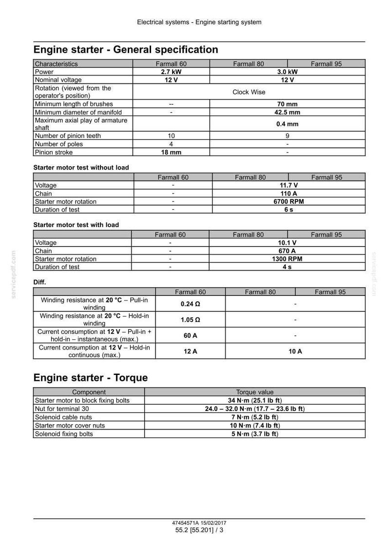 Puede incluir: Especificaciones t&eacute;cnicas de un motor de arranque, detallando caracter&iacute;sticas como potencia (2,7 kW, 3,0 kW), voltaje (12 V) y rotaci&oacute;n. Incluye datos sobre pruebas del motor de arranque, resistencia del bobinado y valores de par.