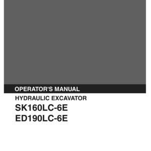 Kobelco Sk160lc-6e, ED190LC-6E Hydraulic Excavator Operator Owners Operation Manual | Instant PDF Download image 2