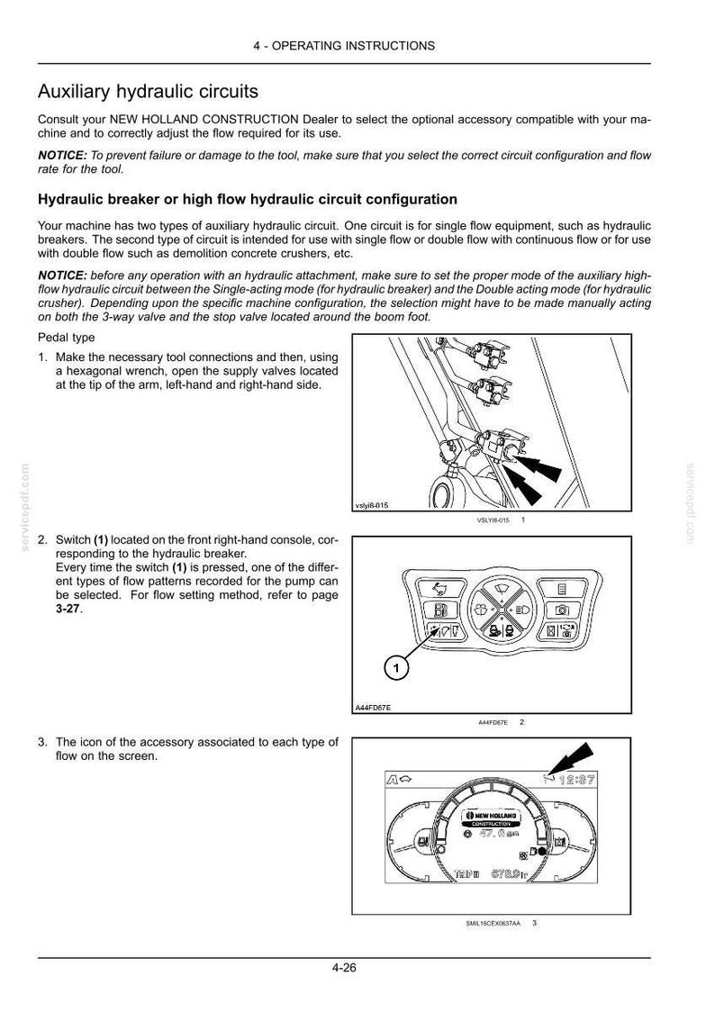 New Holland E485c Evo, E505C EVO Crawler Excavator Operator Owners Operation Manual | Instant PDF Download image 7