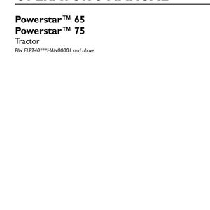 May include: An operator's manual for New Holland Powerstar 65 and 75 tractors. The white cover features black text reading ORIGINAL INSTRUCTIONS, OPERATOR'S MANUAL, Powerstar 65, Powerstar 75, Tractor, PIN ELRT40***HAN00001 and above, part number 51407193.