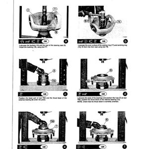 May include: Diagram of planetary reduction assembly with labeled parts and instructions. Text includes "ASSEMBLING THE PLANETARY REDUCTION" and "DANA". Images show steps for lubricating, installing, and positioning components using tools.