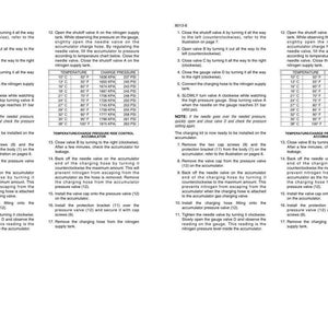May include: A technical instruction manual page titled 8013-8, featuring two identical columns of black text on a white background. It details seventeen numbered steps for operating a nitrogen supply tank and includes a temperature charge pressure table.