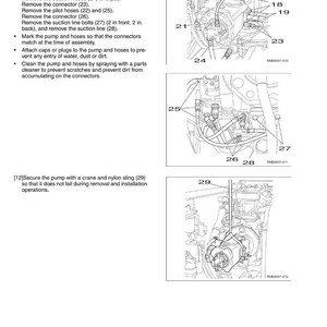 May include: Diagram of an engine component with numbered parts, including hoses, connectors, and bolts. The image is a technical illustration with labels and arrows, likely for repair or maintenance instructions.