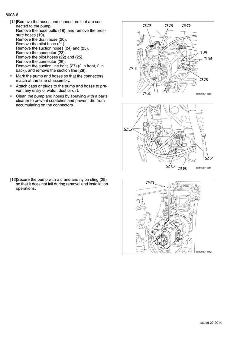 May include: Diagram of an engine component with numbered parts, including hoses, connectors, and bolts. The image is a technical illustration with labels and arrows, likely for repair or maintenance instructions.