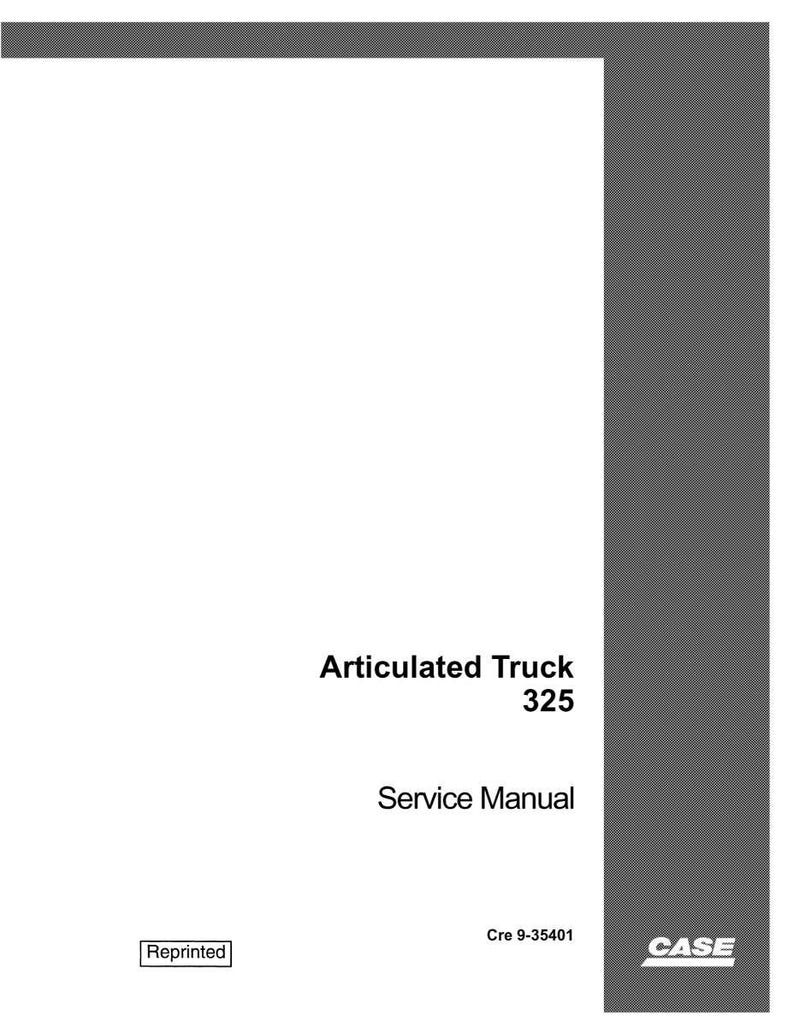 May include: A service manual for an Articulated Truck 325. The cover is white with black text and a gray vertical stripe on the right side. The CASE logo is in the lower right corner.