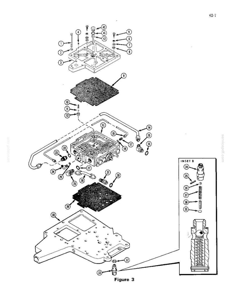 May include: An exploded diagram of mechanical components, including plates, bolts, and tubes. The image is a black and white technical illustration with labels and a "Figure 3" caption.