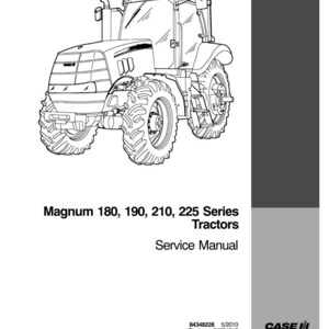 May include: Line drawing of a Case IH Magnum tractor. The image is from a service manual and includes the text "Magnum 180, 190, 210, 225 Series Tractors Service Manual."