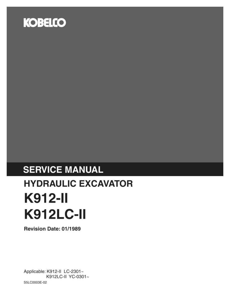 Kobelco K912-Ii, K912LC-II Hydraulic Excavator Service Repair Workshop Manual | Instant PDF Download image 3
