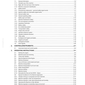 May include: A page from a manual titled "Contents" with a table of contents listing safety, controls, and operating instructions. The document is printed on white paper with black text and section numbers.