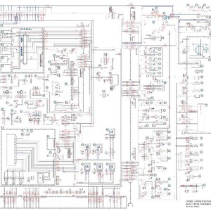 Może przedstawiać: Szczeg&oacute;łowy schemat elektryczny dla koparki CX210B. Schemat jest złożony, z licznymi liniami, symbolami i adnotacjami tekstowymi w kolorze czarnym, czerwonym i zielonym. Widoczny jest tytuł "CX210B EXCAVATOR ELECTRICAL SCHEMATIC".