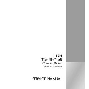 Peut inclure: Manuel de service blanc pour un bouteur &agrave; chenilles 1150M Tier 4B (final). La couverture comprend le texte "SERVICE MANUAL" et le logo Case Construction. Le num&eacute;ro de pi&egrave;ce est 48080033.