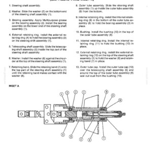May include: Diagram of a telescoping shaft assembly with numbered parts and labels. The diagram includes an inset labeled "A" with a detailed cross-section of the assembly. Text includes instructions for assembly.