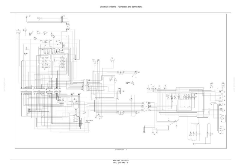 May include: A detailed technical diagram of electrical systems, harnesses, and connectors. The black and white illustration features numerous lines, symbols, and labels, likely for automotive or industrial applications. The title "Electrical systems - Harnesses and connectors" is at the top.