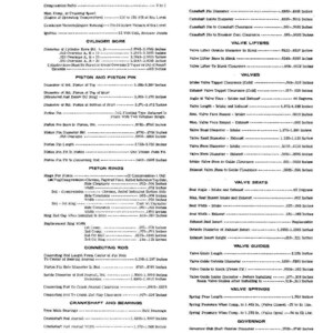 Pu&ograve; includere: Un foglio di specifiche tecniche del motore K301S, con dati dettagliati su alesaggio, corsa, valvole e altri componenti. Testo nero su sfondo bianco.