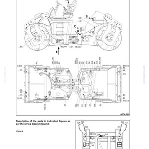 May include: Diagram of a machine's electrical system, labeled "SECTION 55 - ELECTRICAL SYSTEM - CHAPTER 17." The diagram includes detailed layouts of wiring elements, with various components labeled A through E and numbered parts.