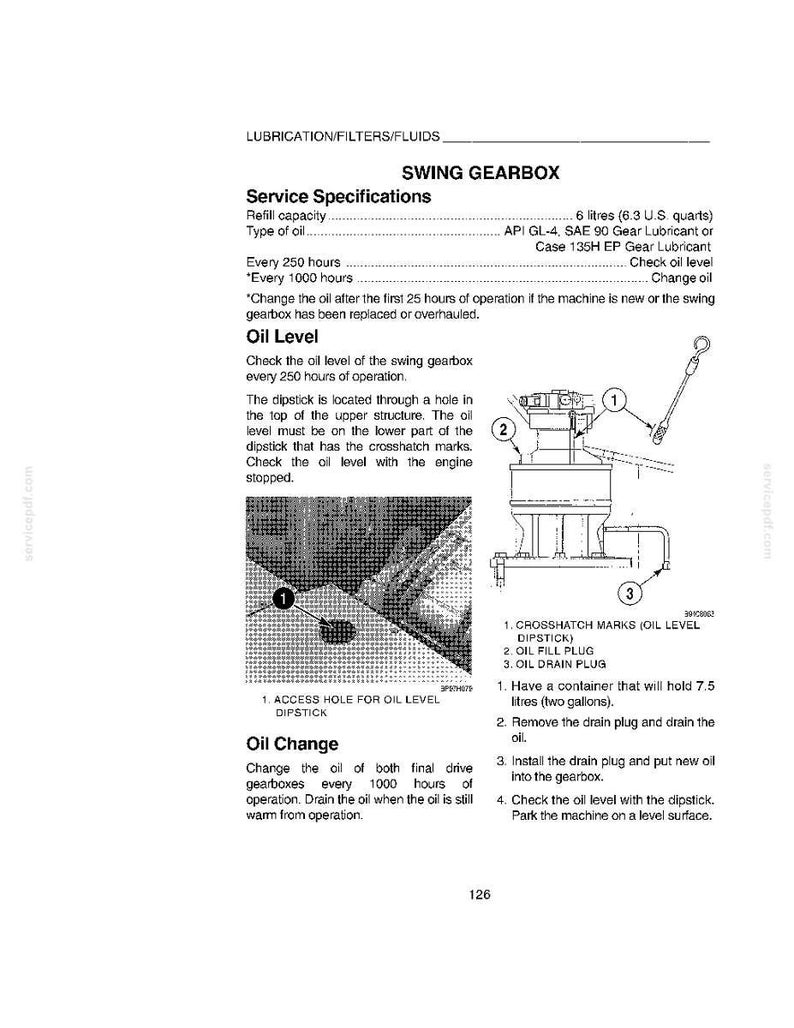Peut inclure: Sch&eacute;ma d'une bo&icirc;te de vitesses oscillante avec sp&eacute;cifications de service, y compris la capacit&eacute; de remplissage et le type d'huile. Instructions pour les contr&ocirc;les de niveau d'huile, les vidanges et l'emplacement de la jauge, du bouchon de remplissage et de vidange.