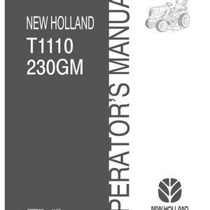 New Holland T1110, 230GM Tractor Operator Owners Operation Manual | Instant PDF Download image 3