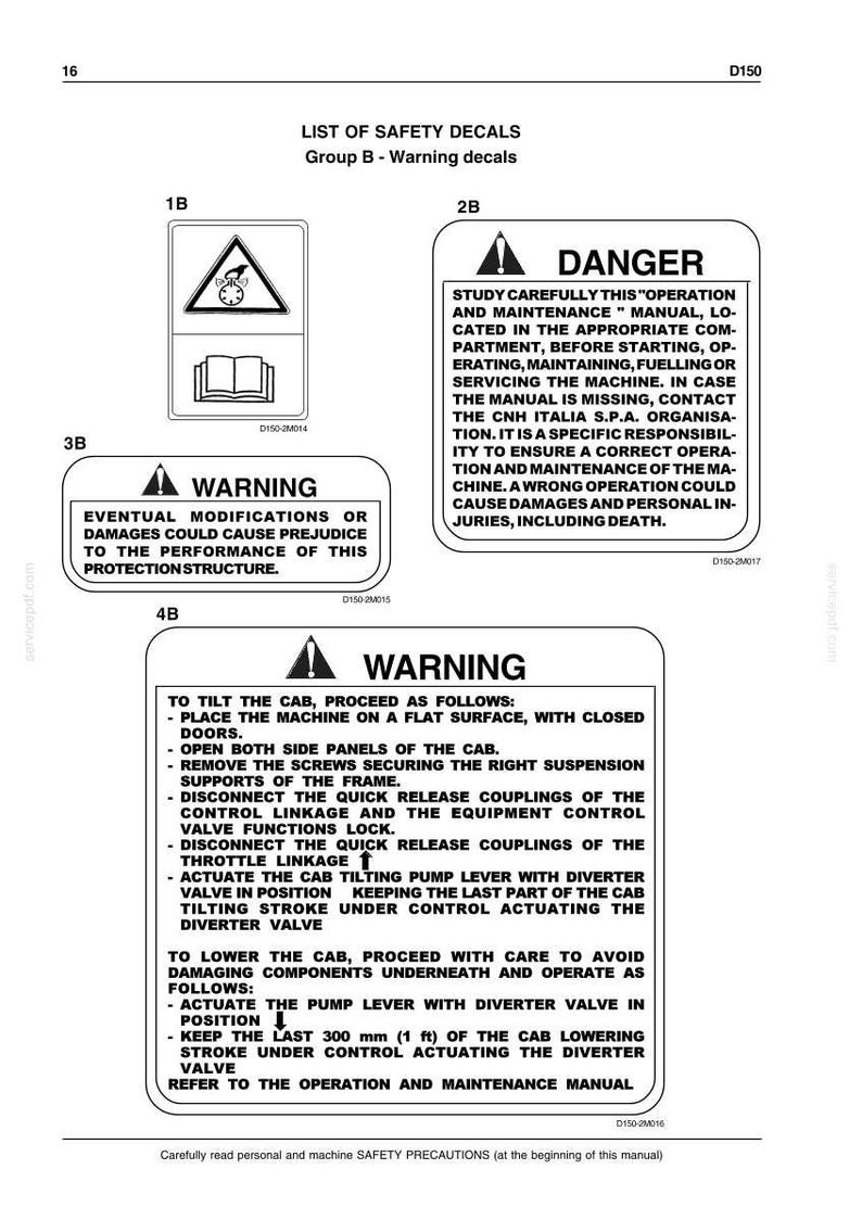 New Holland D150 Crawler Dozer Operator Owners Operation Manual | Instant PDF Download image 5