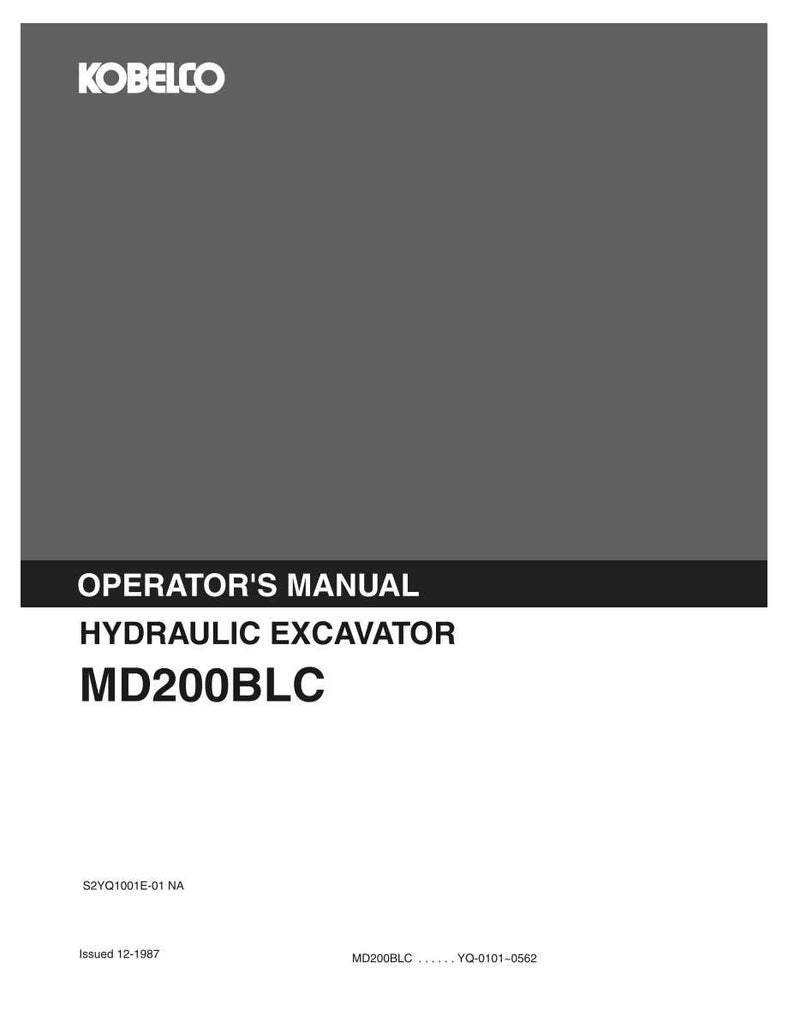 Kobelco MD200BLC Hydraulic Excavator Operator Owners Operation Manual | Instant PDF Download Bild 2