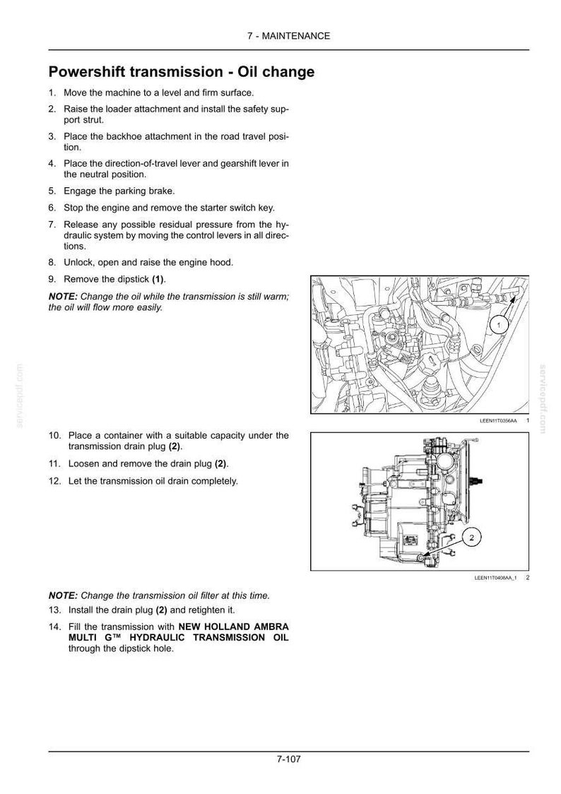 Manual de operación y mantenimiento del tractor New Holland B95c, B95c Tc, B110C Tier 4B (final) / Descarga instantánea en PDF imagen 9