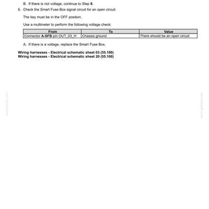 May include: A white document titled "Electrical systems - FAULT CODES" with tables detailing fault diagnosis steps. Includes instructions for checking circuits and replacing components. The document also lists wiring harness information.