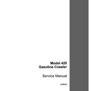 May include: A service manual for the Model 420 Gasoline Crawler. The cover is white with black text and a gray border. The CASE logo is in the bottom right corner.
