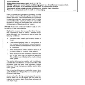 Puede incluir: Documento t&eacute;cnico que detalla el mantenimiento del sistema de aire acondicionado, incluyendo la revisi&oacute;n del condensador y el filtro deshidratador. Incluye advertencias de seguridad y consejos de limpieza y reemplazo. Fecha del documento: 14/10/2016.