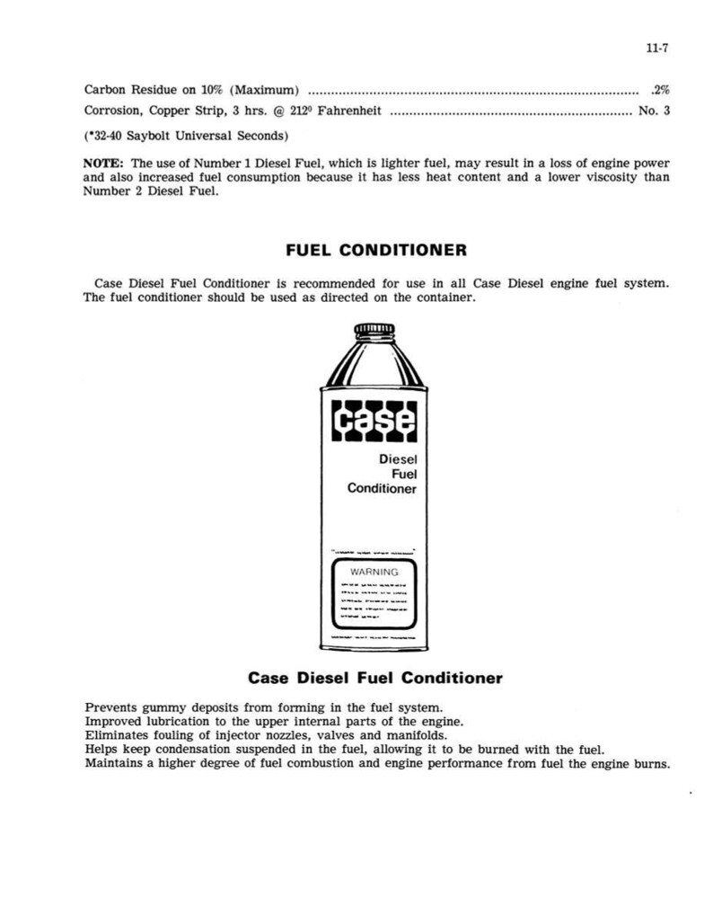 Puede incluir: Imagen de una botella de Case Diesel Fuel Conditioner. La botella blanca tiene una tapa negra y el logotipo de Case. El texto en la botella dice "Diesel Fuel Conditioner". La imagen tambi&eacute;n incluye especificaciones t&eacute;cnicas.