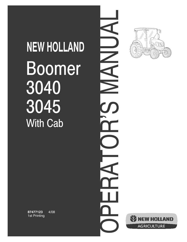 New Holland Boomer 3040, 3045 Tractor Operator Owners Operation Manual | Instant PDF Download image 3