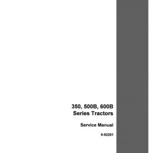 May include: A white service manual for 350, 500B, and 600B Series Tractors. The cover features the text "350, 500B, 600B Series Tractors Service Manual" in black font. The Case IH logo is visible.