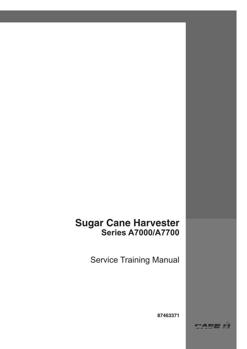 May include: A white manual titled "Sugar Cane Harvester Series A7000/A7700 Service Training Manual." The cover has a gray border and a gray vertical stripe on the right side. The Case IH logo is at the bottom.