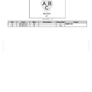 Puede incluir: Diagrama t&eacute;cnico de un conector el&eacute;ctrico CN.D4, con un s&iacute;mbolo de resistencia y la palabra "DEUTSCH". Una tabla proporciona detalles sobre las conexiones de los pines, los n&uacute;meros de los cables y la informaci&oacute;n de color-tama&ntilde;o. Con fecha del 01/07/2015.