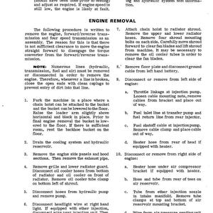 Puede incluir: Una p&aacute;gina de un manual titulada "EXTRACCI&Oacute;N DEL MOTOR" con instrucciones y diagramas detallados. El texto describe los procedimientos para extraer un motor, incluida la desconexi&oacute;n de varios componentes y l&iacute;neas. El documento est&aacute; fechado Rev. Dic. 1974.