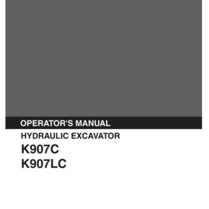 Kobelco K907C, K907LC Hydraulic Excavator Operator Owners Operation Manual | Instant PDF Download immagine 2
