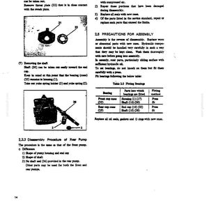 Puede incluir: Una p&aacute;gina de manual t&eacute;cnico con diagramas en blanco y negro de componentes mec&aacute;nicos etiquetados con los n&uacute;meros 31, 33, 38, 2 y 3. El texto incluye instrucciones para retirar el plato oscilante, el eje y el soporte del muelle del yugo.