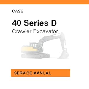 Puede incluir: Fondo blanco con encabezado y pie de p&aacute;gina naranjas. El texto dice "CASE 40 Series D Crawler Excavator". Debajo, una ilustraci&oacute;n descolorida de una excavadora. Un rect&aacute;ngulo naranja en la parte inferior dice "SERVICE MANUAL".