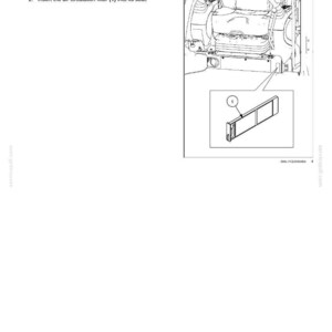 May include: Diagram of an air circulation filter, labeled (1), with instructions for maintenance. The image includes a detailed view of the filter and its location within a vehicle's interior.