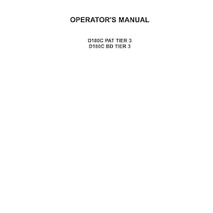 May include: A white operator's manual for New Holland Construction equipment. The cover features the New Holland Construction logo, the text OPERATOR'S MANUAL, and the model designations D180C PAT TIER 3 and D180C BD TIER 3, with Con-47858890, July 2016.