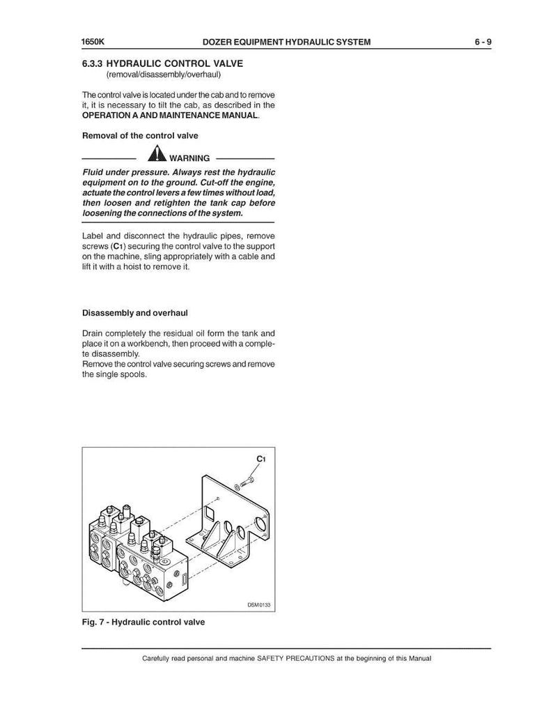 Case 1650K bandschaktare servicemanual PDF | Verkstadsreparation | Direktnedladdning bild 9
